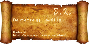Debreczeny Kamélia névjegykártya
