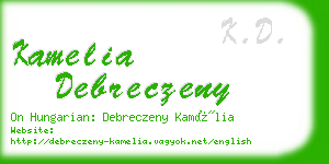 kamelia debreczeny business card